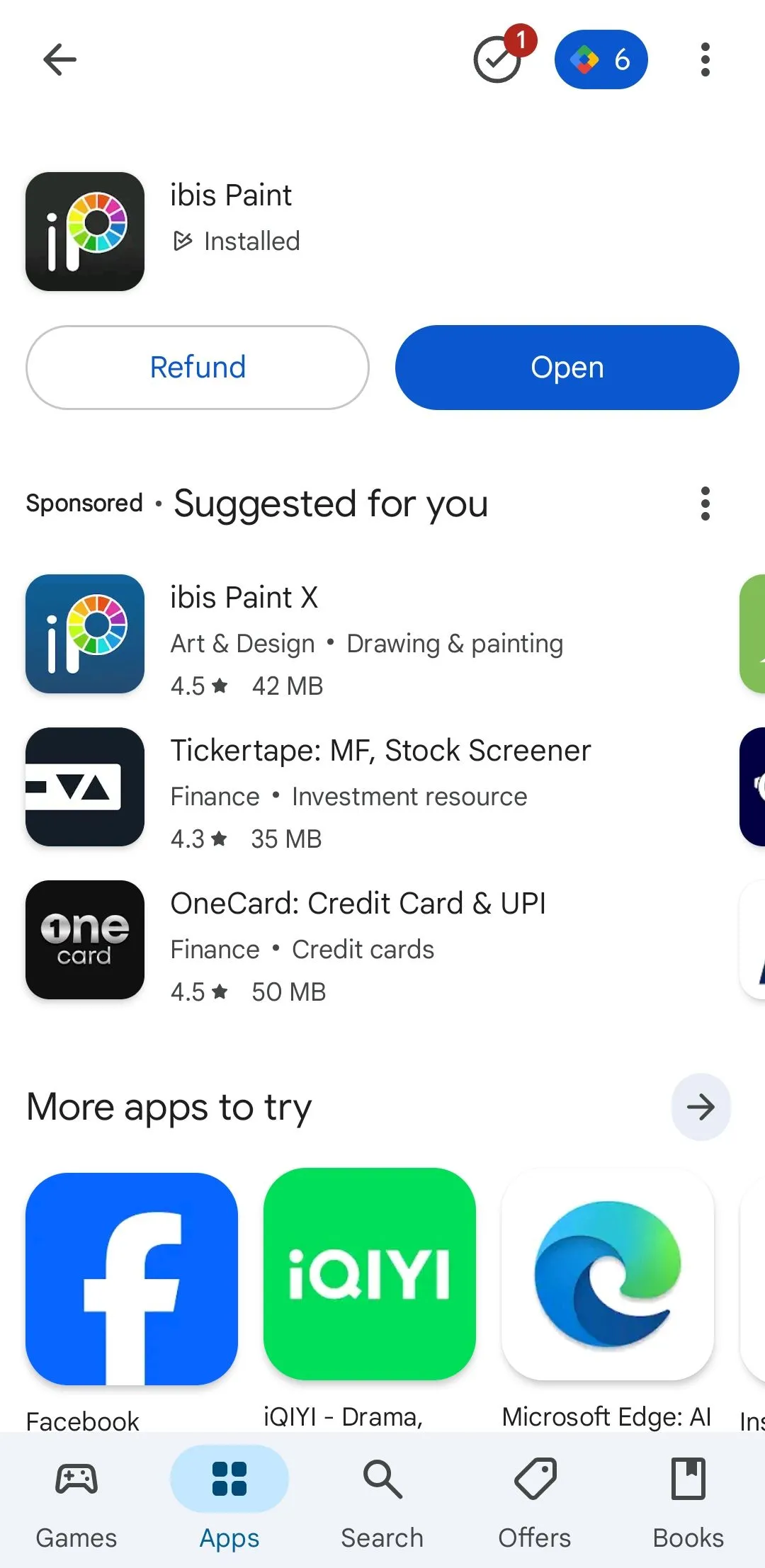 Nút &quot;Hoàn tiền&quot; hiển thị trên trang chi tiết ứng dụng đã mua trong Google Play Store, cho phép người dùng yêu cầu hoàn tiền.