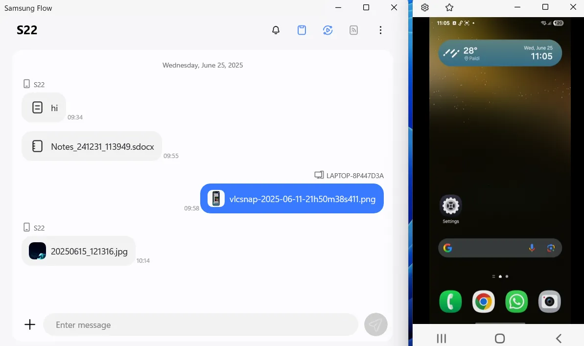 Phản chiếu màn hình điện thoại Samsung Galaxy lên PC thông qua ứng dụng Samsung Flow