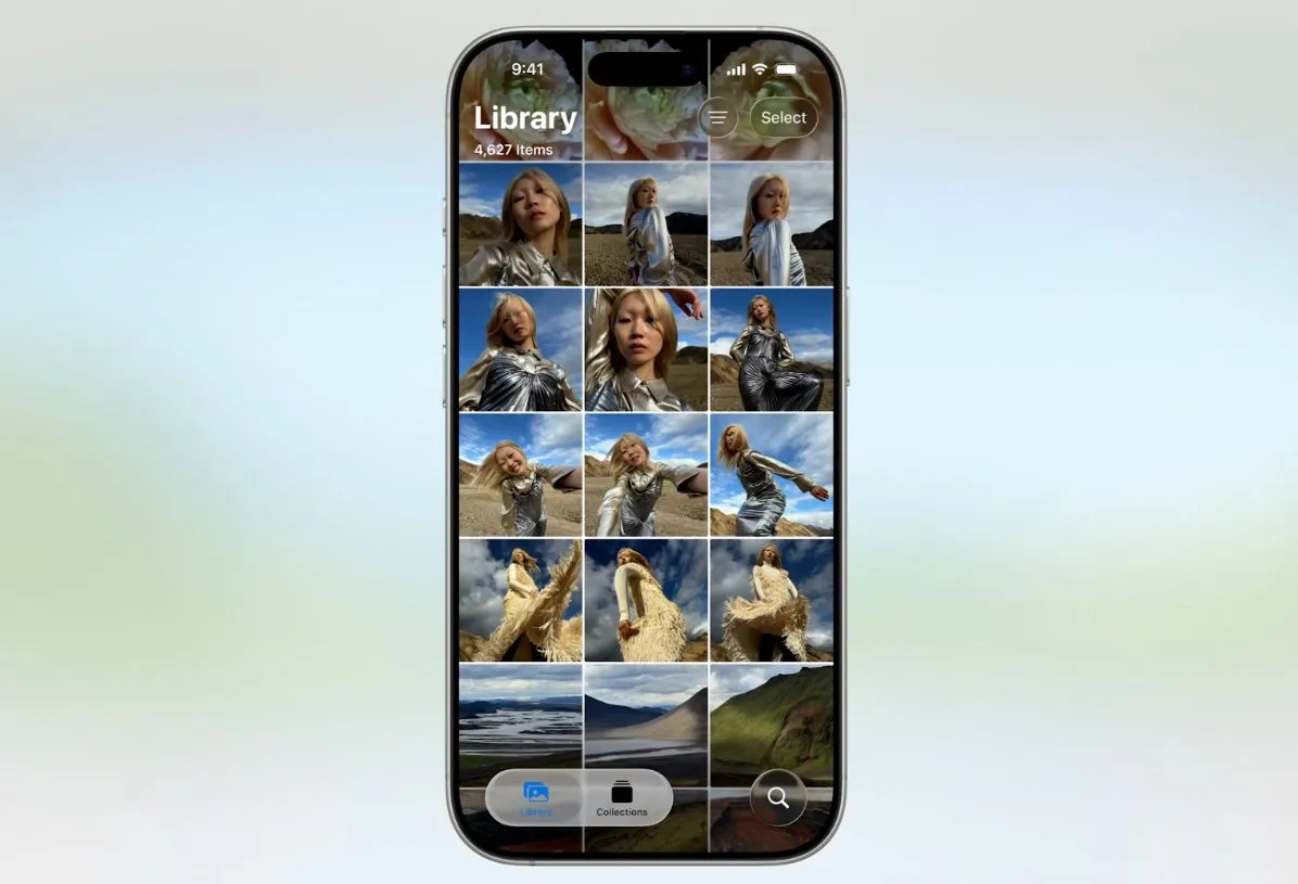 Revamped Photos app with a dedicated Library and Collections tab