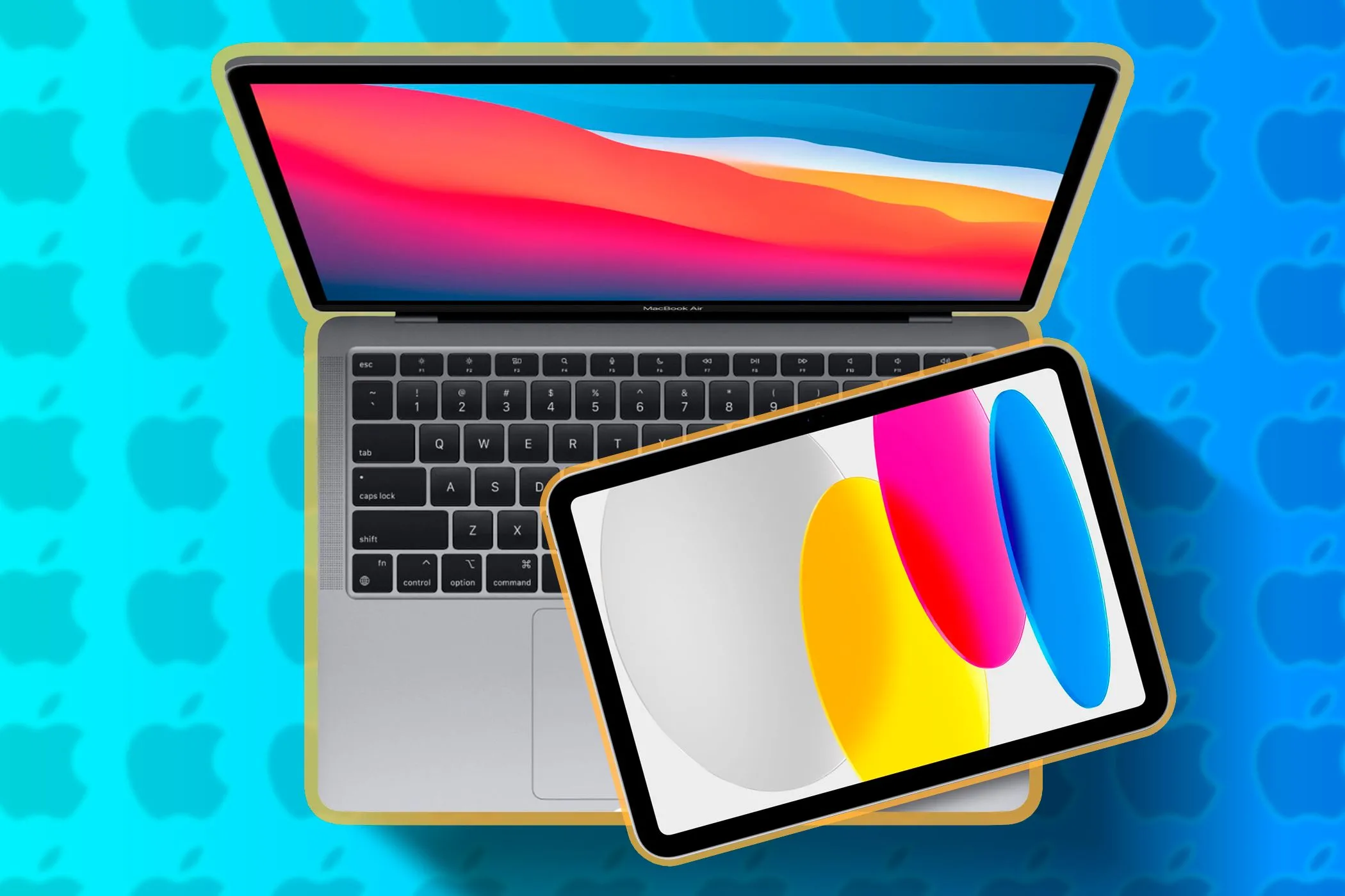 So sánh kích thước và trọng lượng giữa MacBook và iPad, nhấn mạnh tính di động của iPad.