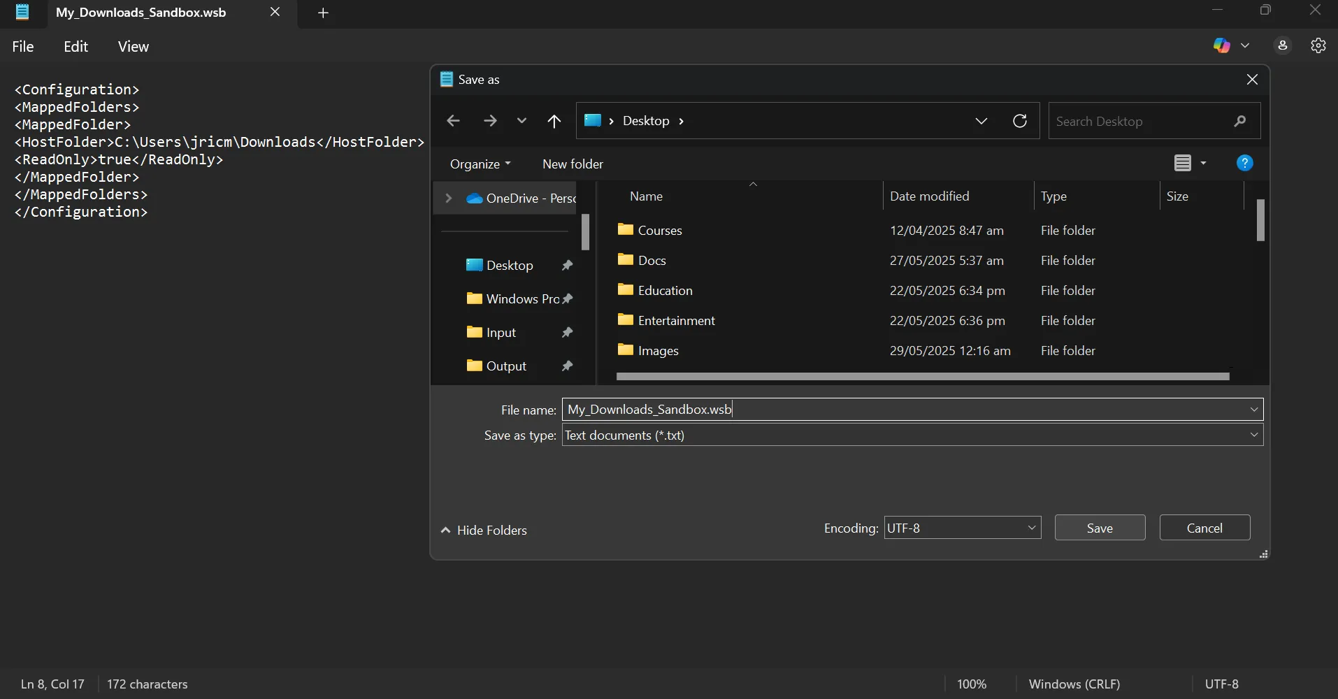 Tạo tệp cấu hình Hộp cát Windows (.wsb)