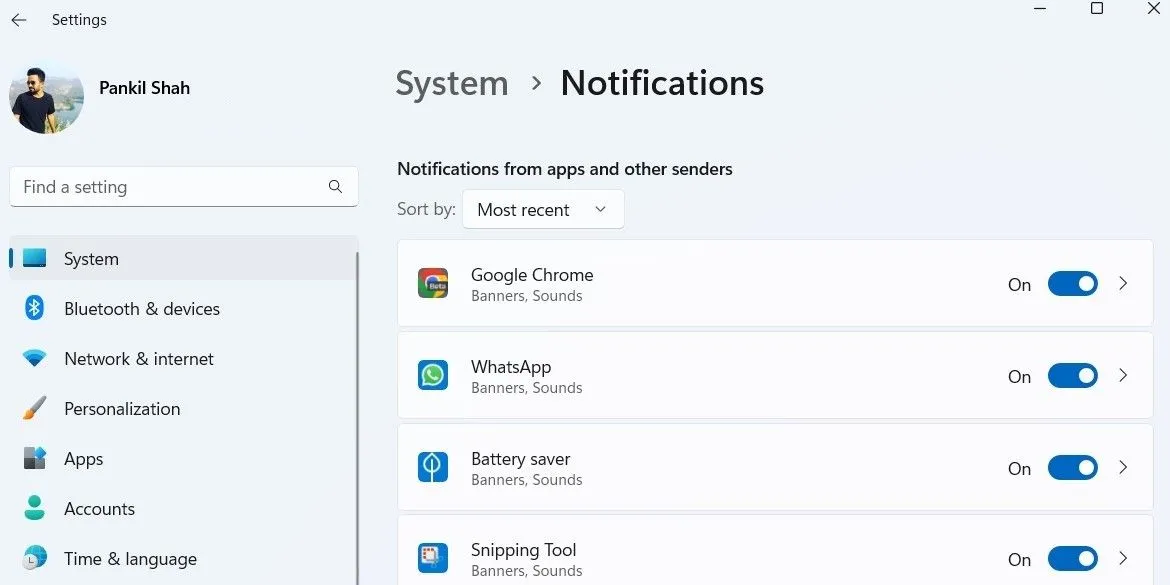 Tắt thông báo Google Chrome trên Windows 11