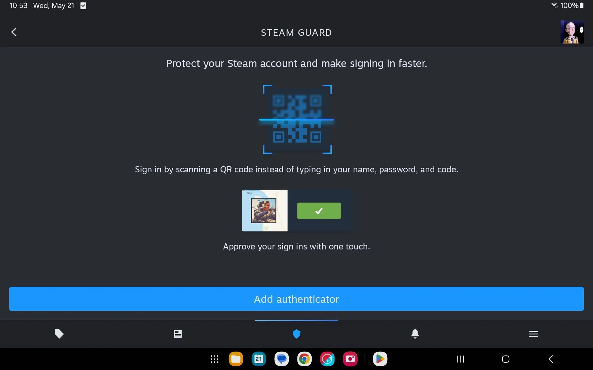 Thêm trình xác thực vào ứng dụng Steam Mobile để bảo vệ tài khoản