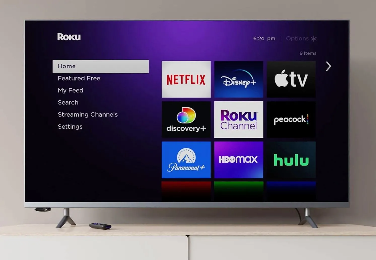 Thiết bị truyền phát Roku Express nhỏ gọn, cắm trực tiếp vào TV để biến TV thường thành Smart TV.