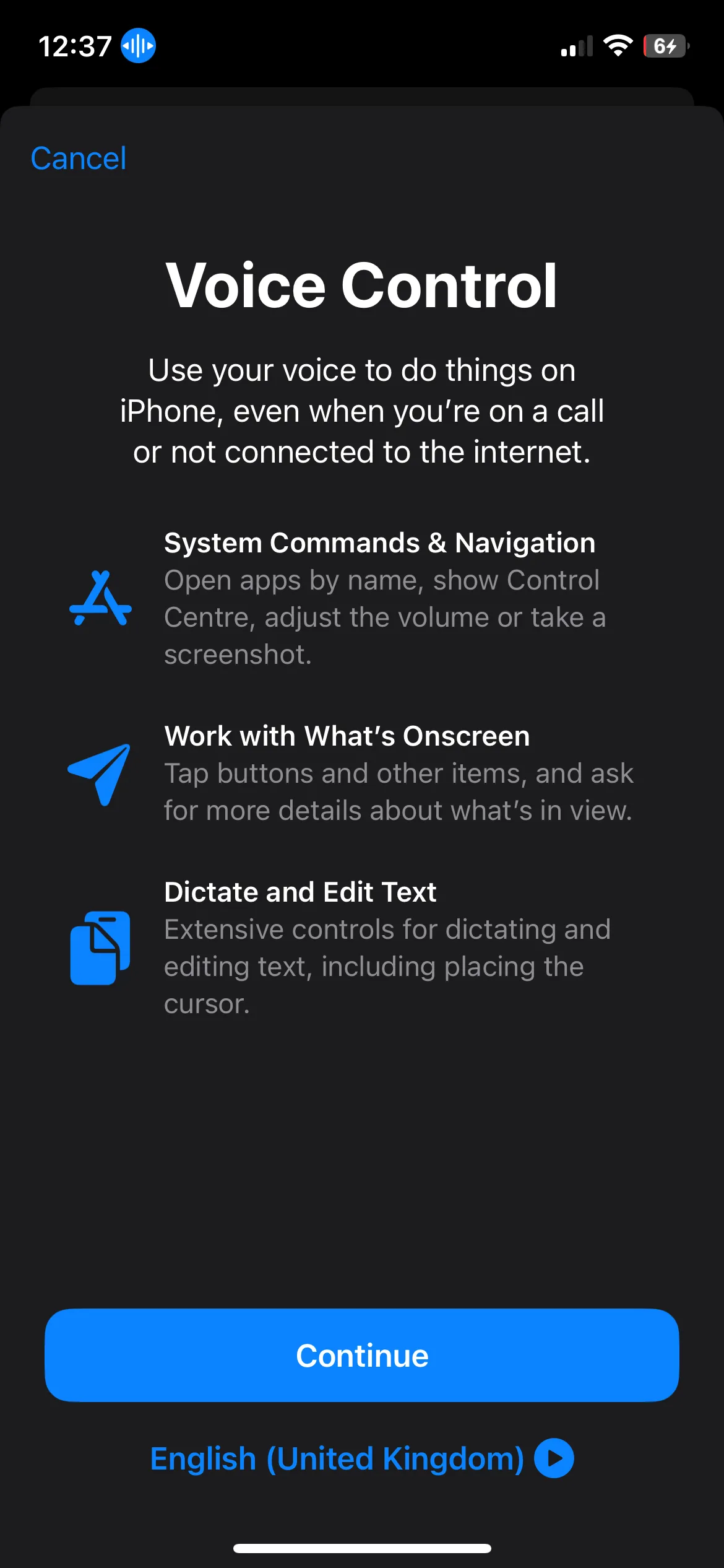 Thiết lập tính năng Điều Khiển Bằng Giọng Nói (Voice Control) trên iPhone