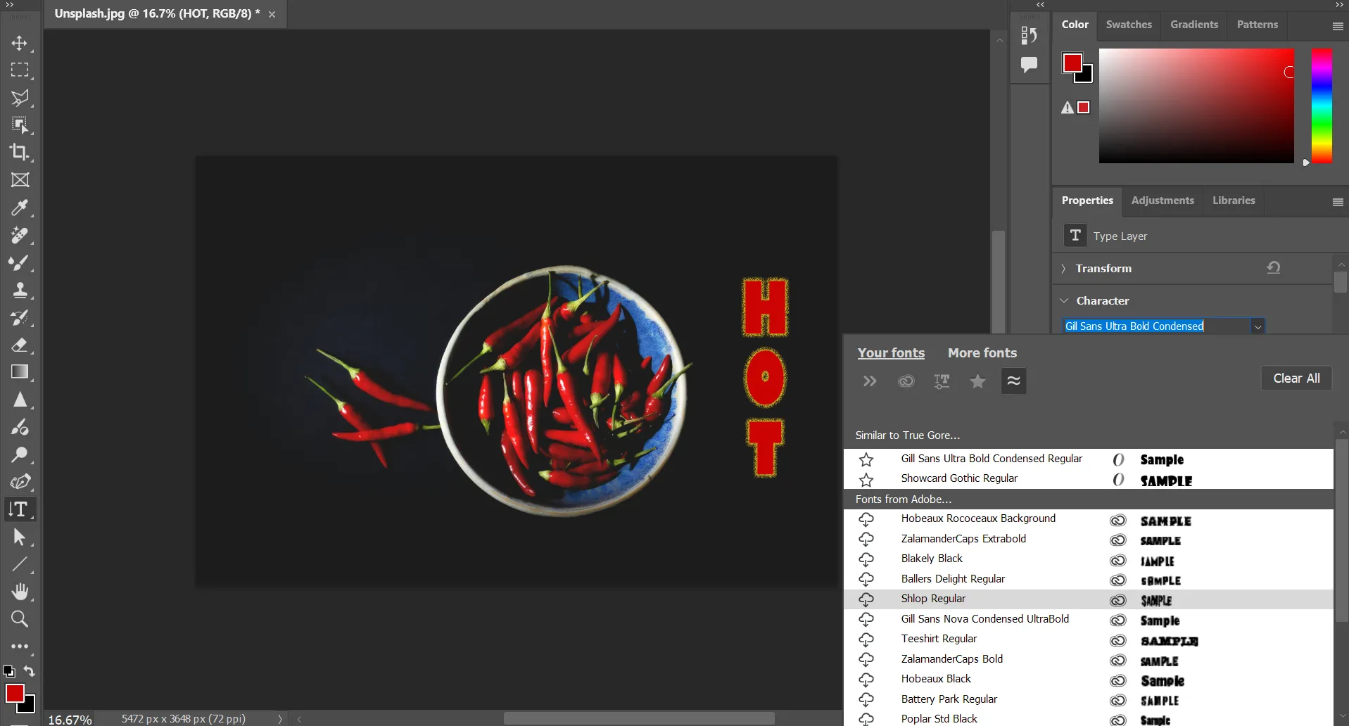 Tìm kiếm các font tương tự từ thư viện Adobe Fonts ngay trong Photoshop