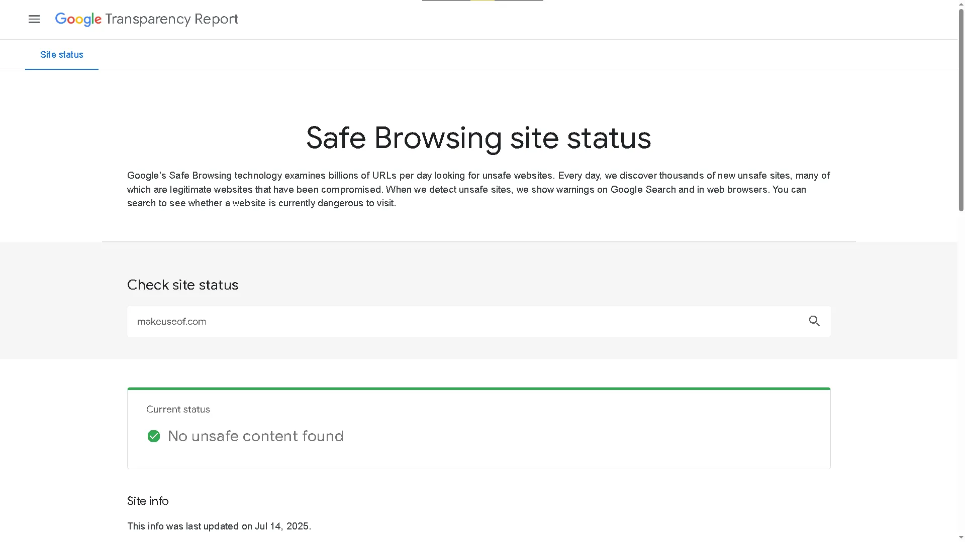 Tìm kiếm nội dung không an toàn bằng Google Transparency Report