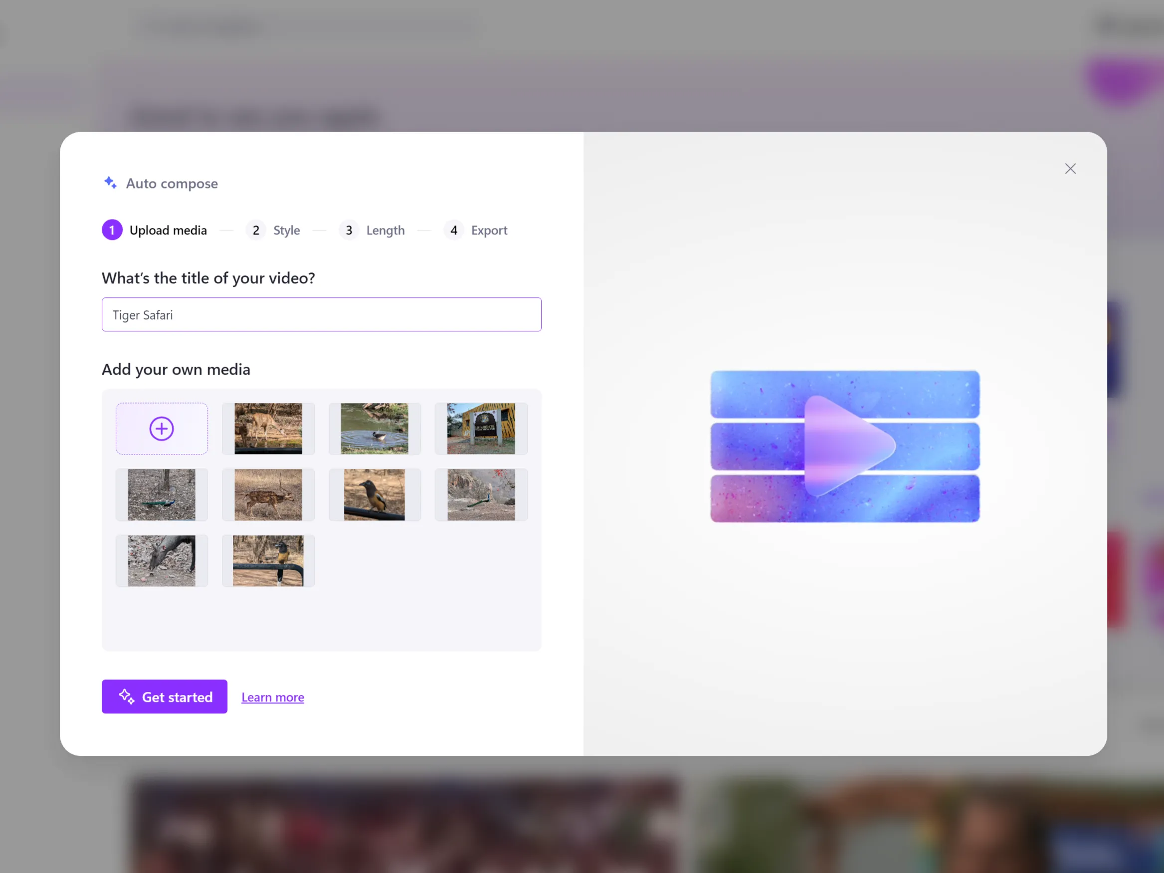 Tính năng Auto Compose của AI trong Microsoft Clipchamp tự động tạo video