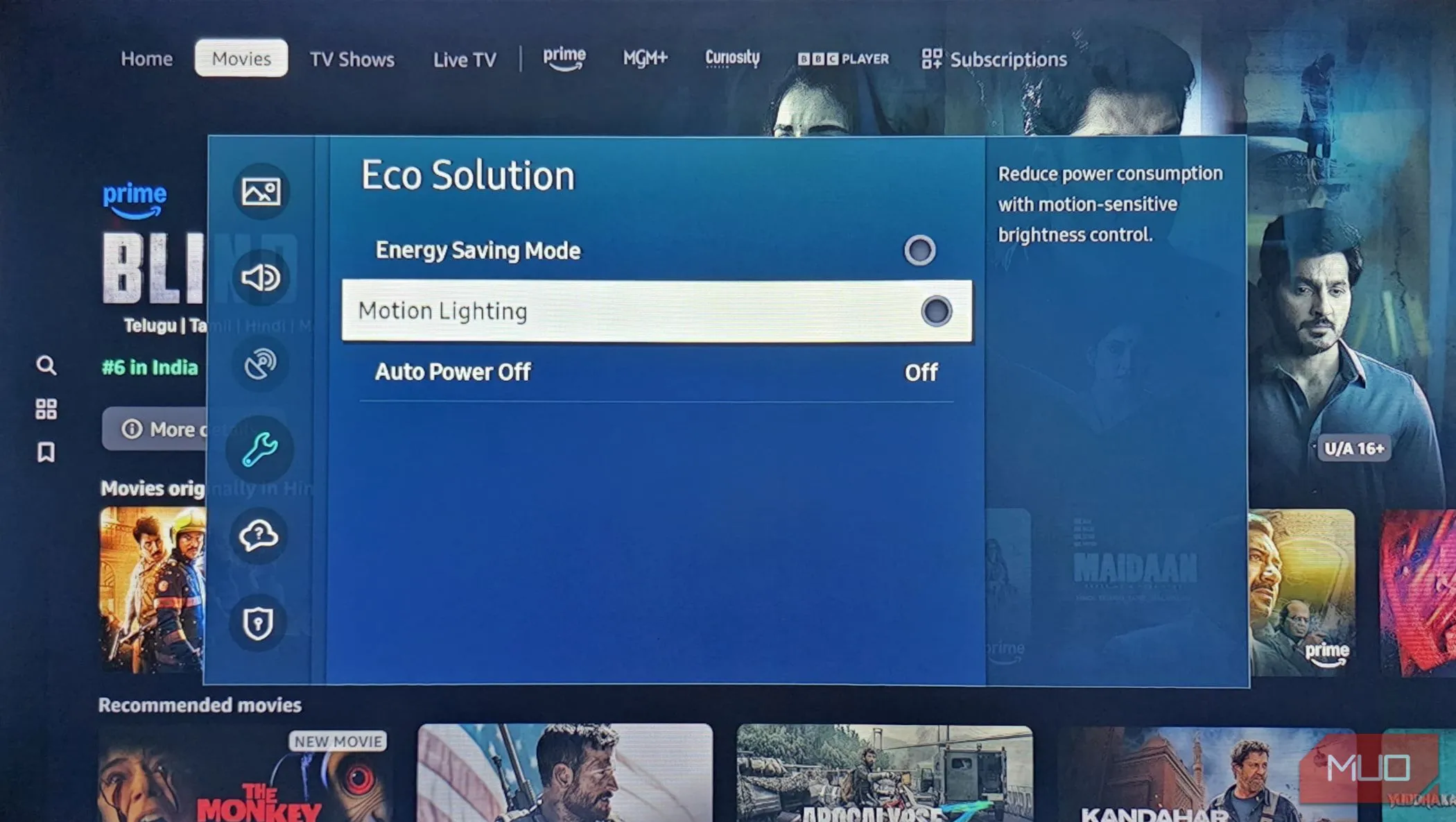 Tùy chỉnh chế độ Eco Solution trong cài đặt Smart TV Samsung