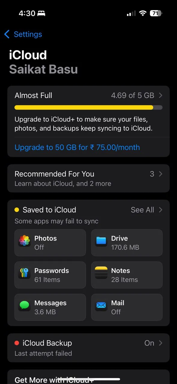 Tùy chọn Ảnh trong cài đặt iCloud trên iPhone, nơi quản lý tính năng tối ưu hóa ảnh.
