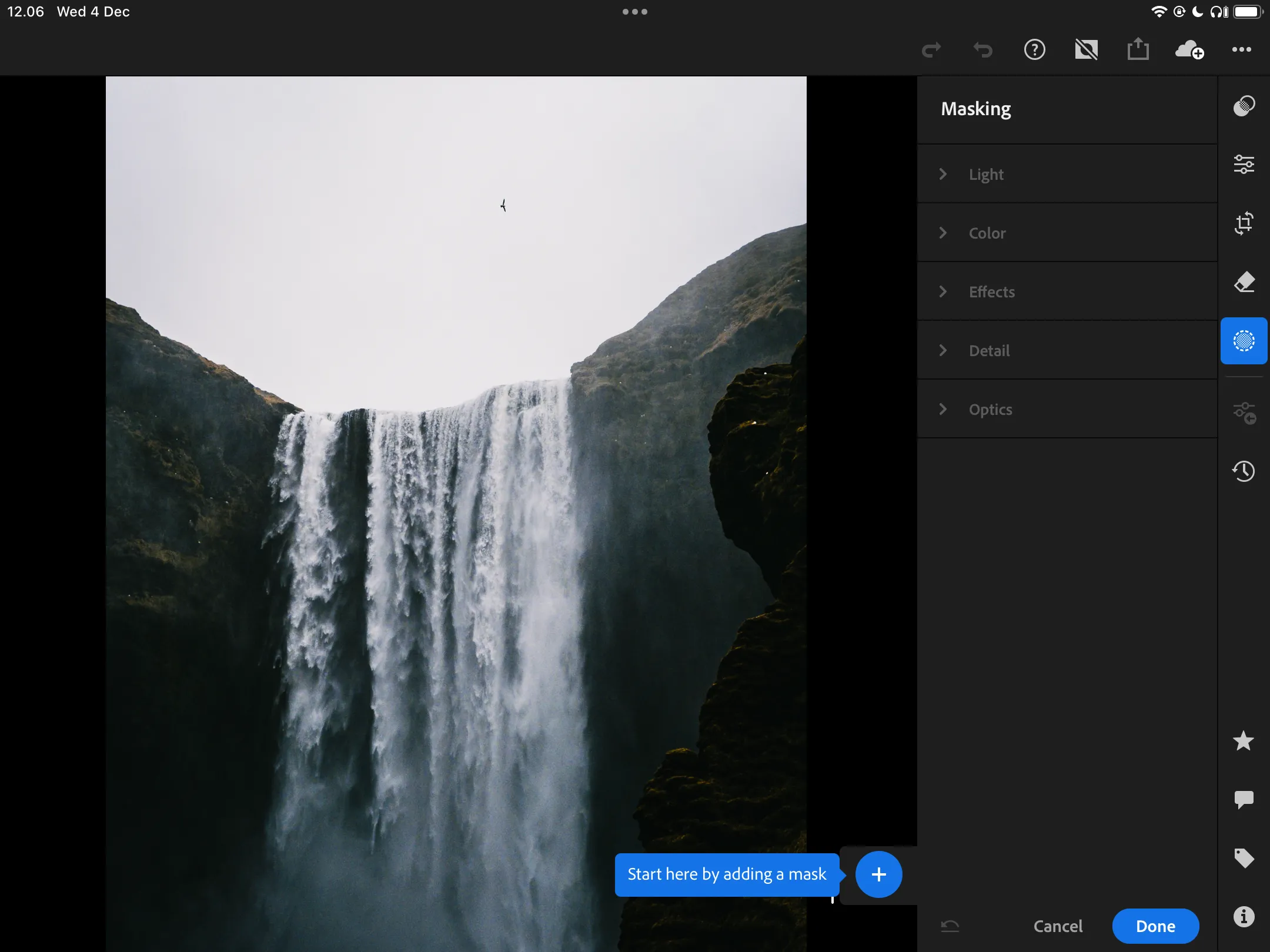 Tùy chọn các phiên bản ảnh đã chỉnh sửa trong ứng dụng Adobe Lightroom CC trên điện thoại