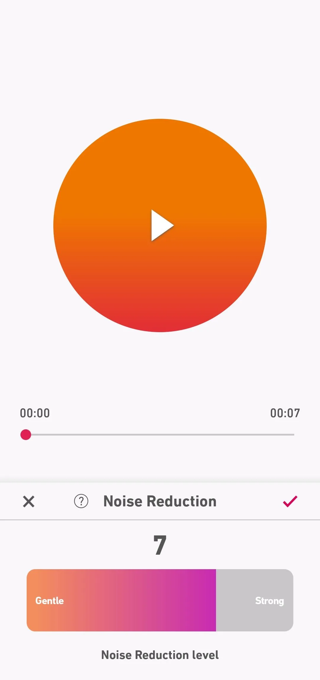 tùy chọn giảm nhiễu trên ứng dụng Dolby On