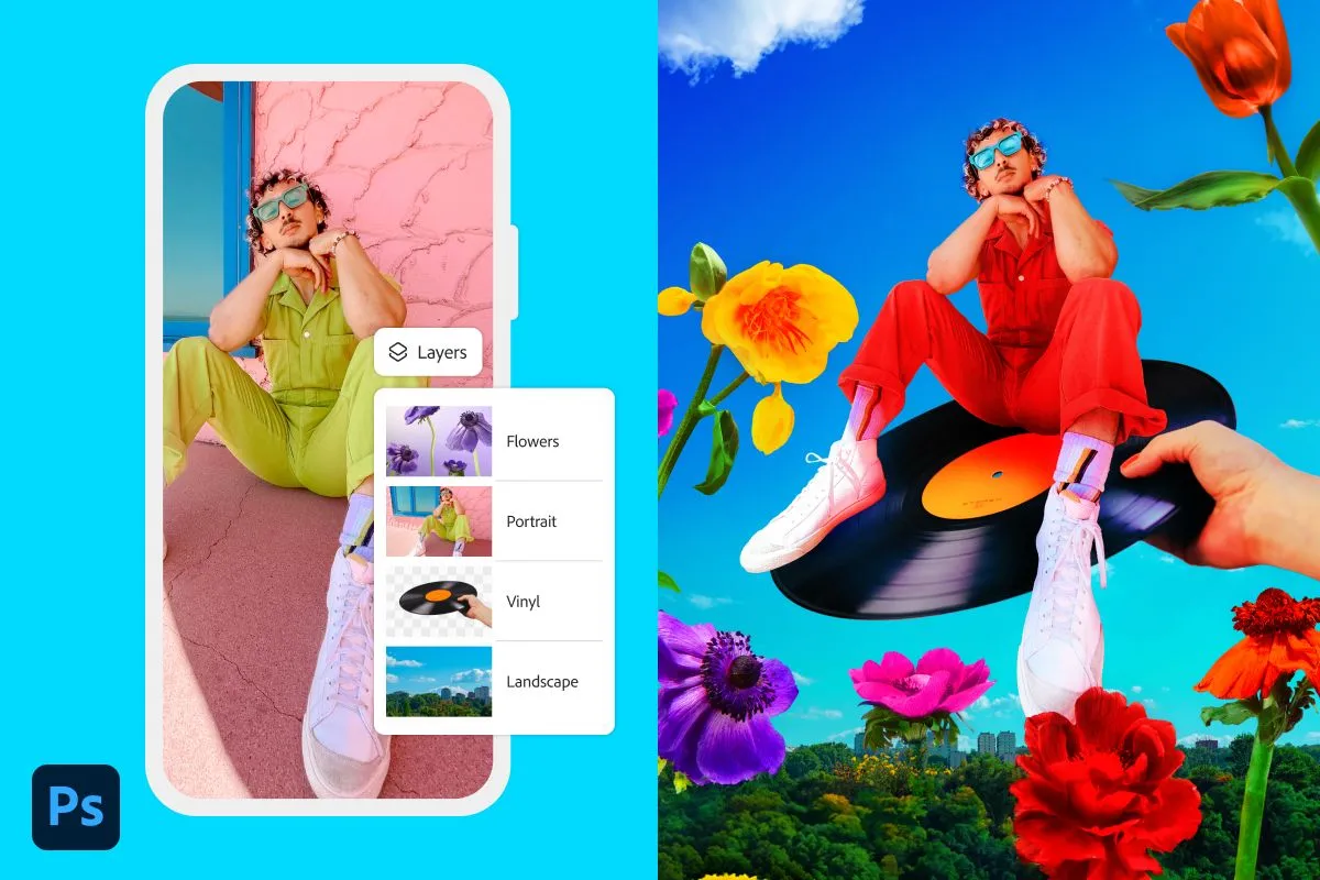 Ví dụ về khả năng chỉnh sửa ảnh nâng cao của Photoshop Mobile, minh họa sức mạnh cho thế hệ sáng tạo mới.
