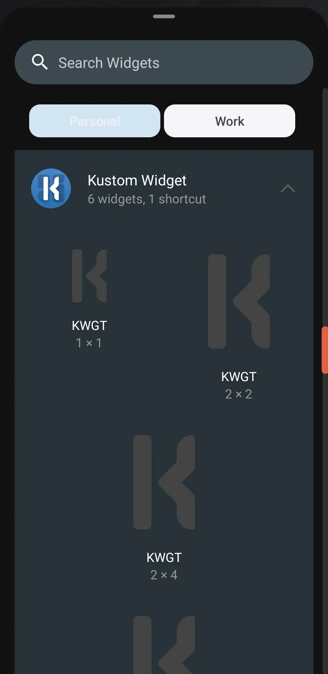 Widget KWGT trên Android