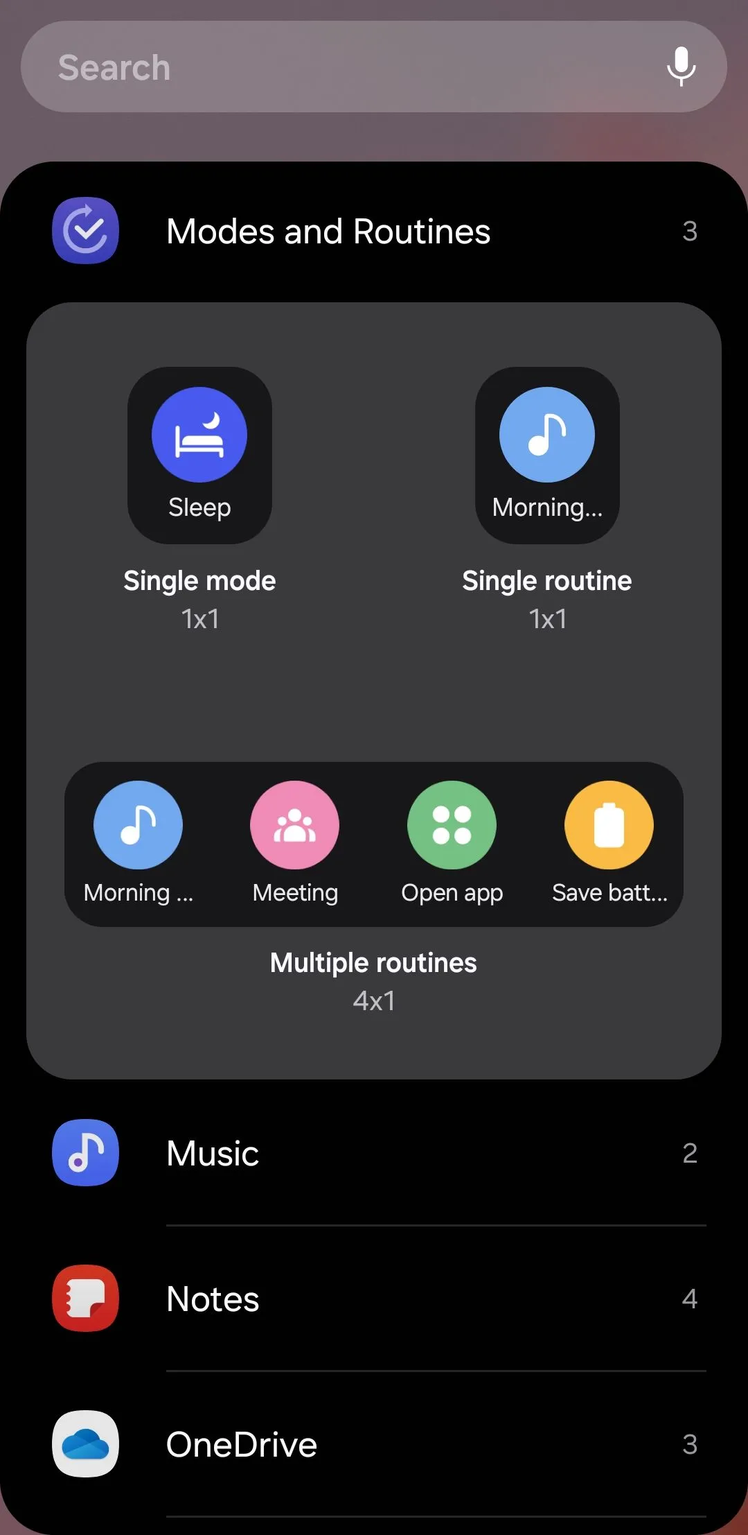 Widget Modes and Routines trên Android