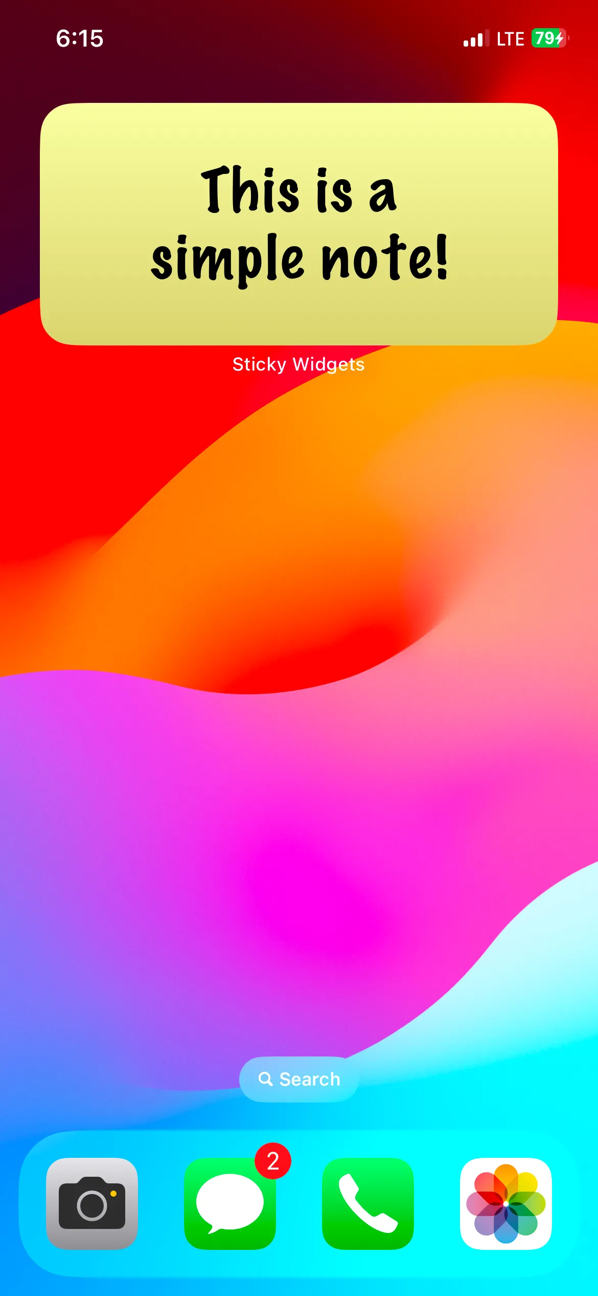 Widget Sticky Widgets trên màn hình chính iPhone với ghi chú dán có thể tùy chỉnh font và màu nền